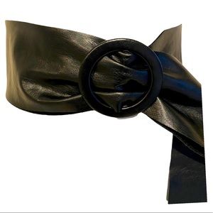 Vegan Leather Black Statement Belt